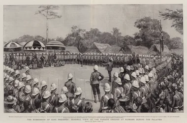 The Submission of King Prempeh, General View of the Parade Ground at Kumassi During the Palaver